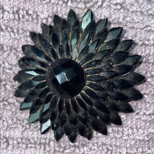 Black Floral Brooch